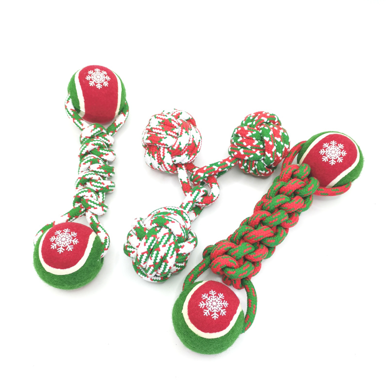Jul bomullsrep Tennis Pet Dog Toy