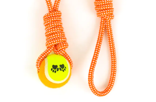 Är Handle Cotton Rope Tennis Pet Dog Leksaker lämpliga för inomhus- och utomhusbruk?